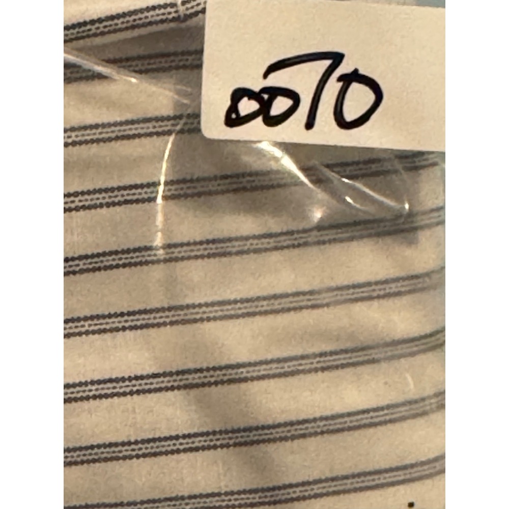 Max Studio London Womens XS Striped Button Down Shirt Roll Tab Sleeve Navy White - Picture 12 of 12